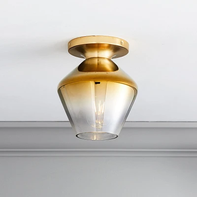 Sculptural Geo Flush Mount - Metallic Ombre | West Elm