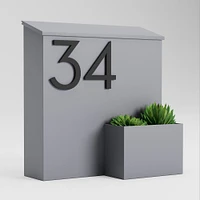 Greetings Wall Mounted Mailbox with Magnetic Wasatch House Numbers, White/Black