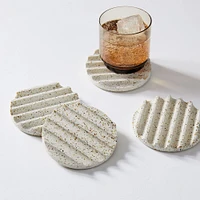 Pretti.Cool Coasters, Terrazzo White Set