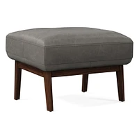 Ryder Leather Ottoman | West Elm