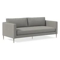 Open Box: Vail Boxed Arm Sofa, Poly , Performance Washed Canvas, Storm Gray, Nickel