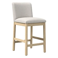 Hargrove Counter Stool, Yarn Dyed Linen Weave,  Alabaster, Dune