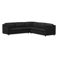 Marin Leather 3-Piece L-Shaped Sectional (114") | West Elm