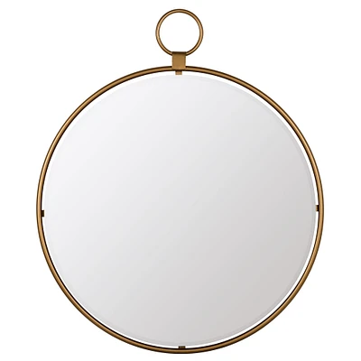 Suzette Round Loop Mirror, Gold, 25.5"Wx30.5"H