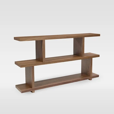 Modern Staggered Shelf, Small, Walnut