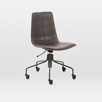 Slope Leather Swivel Office Chair | West Elm