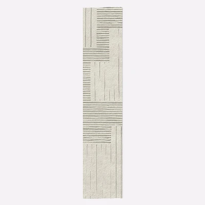 Painted Mixed Stripes Wool Rug, 5x8, Alabaster