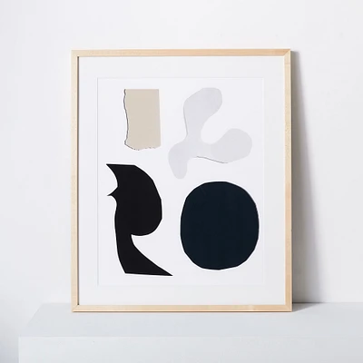 Kate Arends Framed Print, Four Shapes, White, 11"x14"