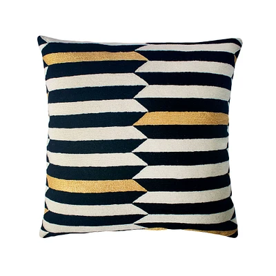 Leah Singh Scarpa Pillow, Wool, Black/Gold