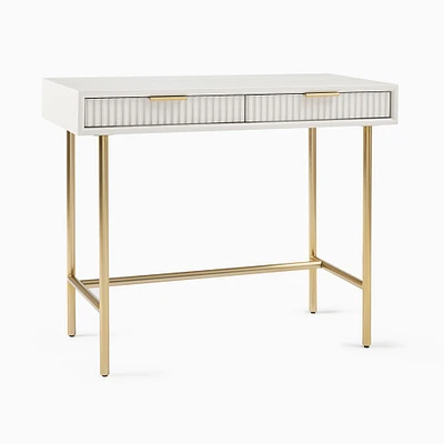 Quinn Mini Desk, Haze, Antique Brass