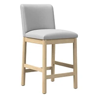 Hargrove Counter Stool, Yarn Dyed Linen Weave,  Alabaster, Dune