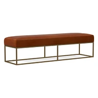 Box Frame Leather Bench | West Elm