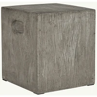 Cube Concrete 14.9" Outdoor Side Table, Dark Gray