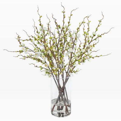 Faux Peach Blossoms w/ Vase | West Elm