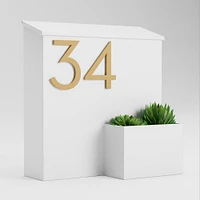 Greetings Wall Mounted Mailbox with Magnetic Wasatch House Numbers, White/Black