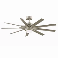 Modern LED Ceiling Fan, 56", Brushed Nickel