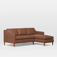 Hamilton Leather 2-Piece Chaise Sectional (83"–93") | West Elm