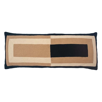 Marianne Rectangle Pillow Hand, Embroidered Black