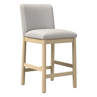 Hargrove Counter Stool, Yarn Dyed Linen Weave,  Alabaster, Dune