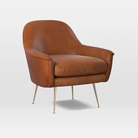 Phoebe Leather Chair - Metal Legs | West Elm