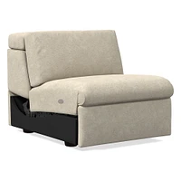 Open Box: Enzo Sectional 16" Arm w/ Storage, Poly, Basket Slub, Pearl Gray, Concealed Supports