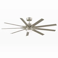 Modern LED Ceiling Fan, 64", Brushed Nickel