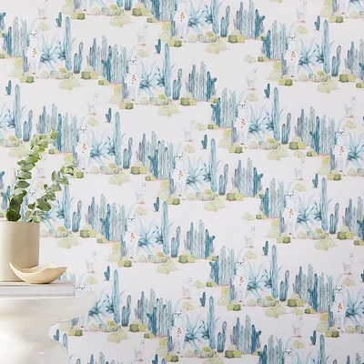 Drop it MODERN Desert Llama Cactus Wallpaper | West Elm