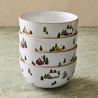 St. Jude Holiday Skier Stoneware Cereal Bowl Sets | West Elm