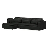 Harmony Mod Sleeper Sofa Right Storage Chaise Sectional, Ludlow Leather, Cumin