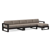 Portside Collection 3 Piece Long Chaise Sectional, Slipcover, Canvas Natural