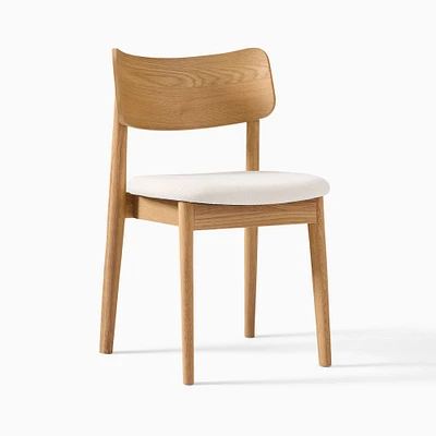 Open Box: Lalia Dining Chair, Twill, Alabaster, Blonde