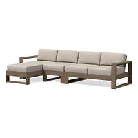 Portside Collection 3 Piece Chaise Sectional, Slipcover, Canvas Natural