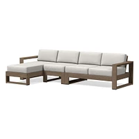 Portside Collection 3 Piece Chaise Sectional, Slipcover, Canvas Natural