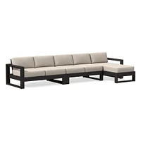 Portside Collection 3 Piece Long Chaise Sectional, Slipcover, Canvas Natural