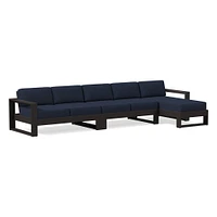 Portside Collection 3 Piece Long Chaise Sectional, Slipcover, Canvas Natural