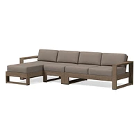 Portside Collection 3 Piece Chaise Sectional, Slipcover, Canvas Natural