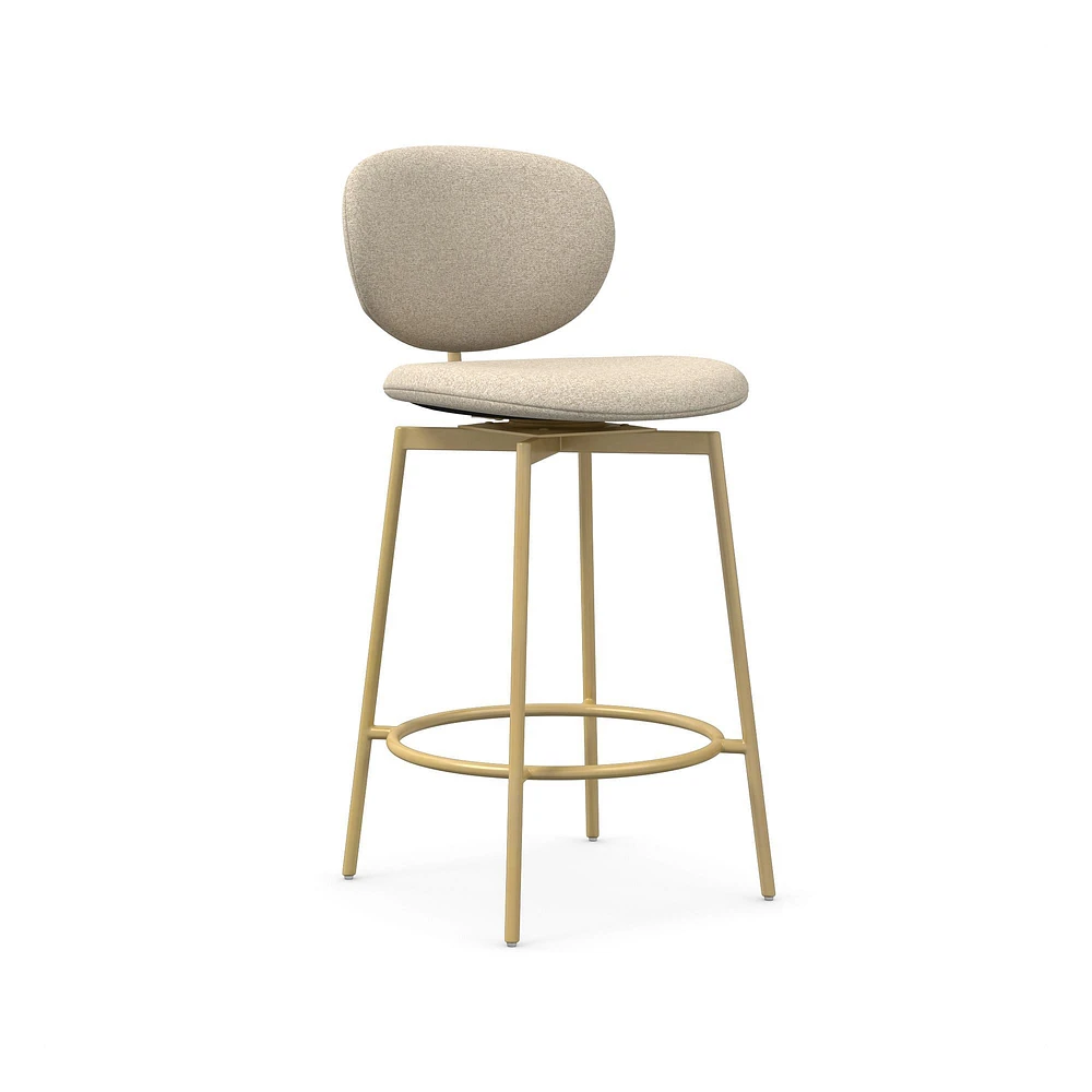 Open Box: Flynn Counter Stool, Poly, Performance+ Chenille Tweed, Sand, Light Bronze