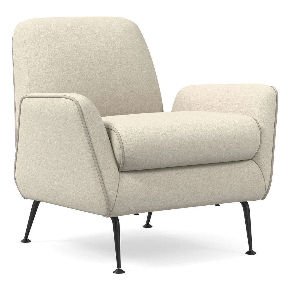 Kip Flare Arm Chair With Contrast Piping | West Elm