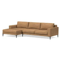 Harper Leather 2-Piece Chaise Sectional (106"–116") | West Elm