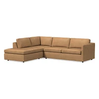 Harris Leather 3-Piece L-Shaped Sectional (105"–115") | West Elm