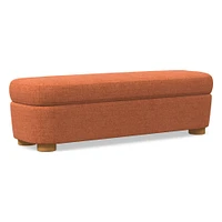 Leroy Storage Bench Performance Yarn Dyed Linen Weave Alabaster Almond on Ash Poly