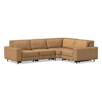 Axel Motion 119" 5-Piece Sectional, Saddle Leather, Nut, Dark Bronze