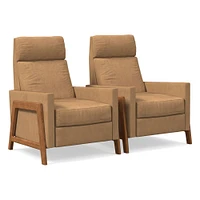 Spencer Wood-Framed Leather Recliner | West Elm