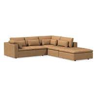 Harmony Modular 121" Left Multi Seat 4-Piece Sectional, Standard Depth, Saddle Leather, Nut