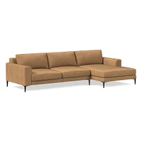 Harper Leather 2-Piece Chaise Sectional (106"–116") | West Elm