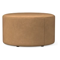 Isla Leather Ottoman | West Elm