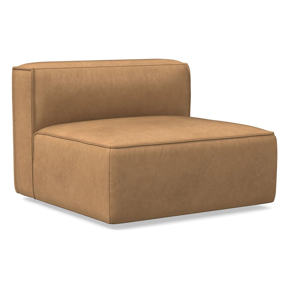 Remi Armless Single, Memory Foam, Leather, Old Saddle, Concealed Support