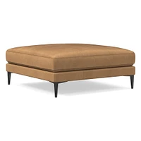 Harper Leather Ottoman | West Elm