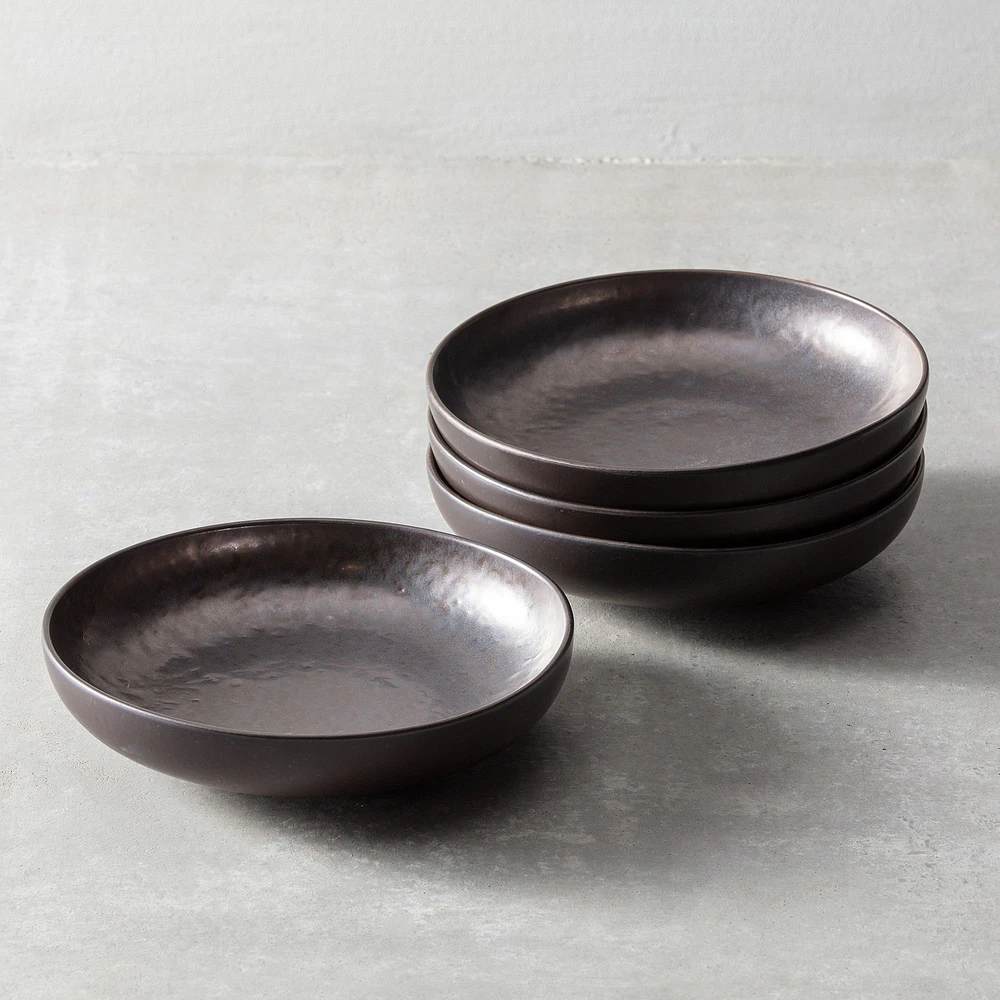 Nivo Metallic Low Dinner Bowls (Set of 6) | West Elm