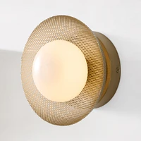 Bezel Perforated Metal Sconce (7") | West Elm